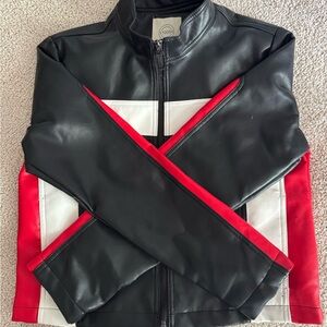 Stoosh Black and White Leather Jacket